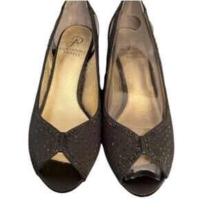 New! Adrianna Papell Jenna Black Open Toe Pump Formal Wm’s 6.5